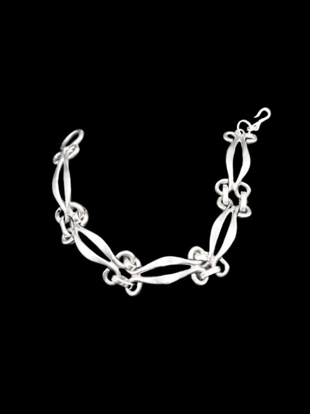 Vintage Sterling Silver Link Bracelet ATI Mexico 926 With Repaired Clasp